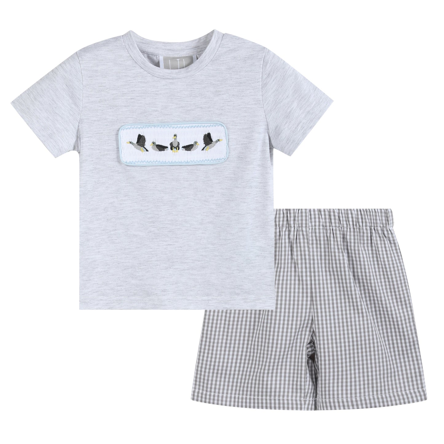 Gray Mallard Smocked Set