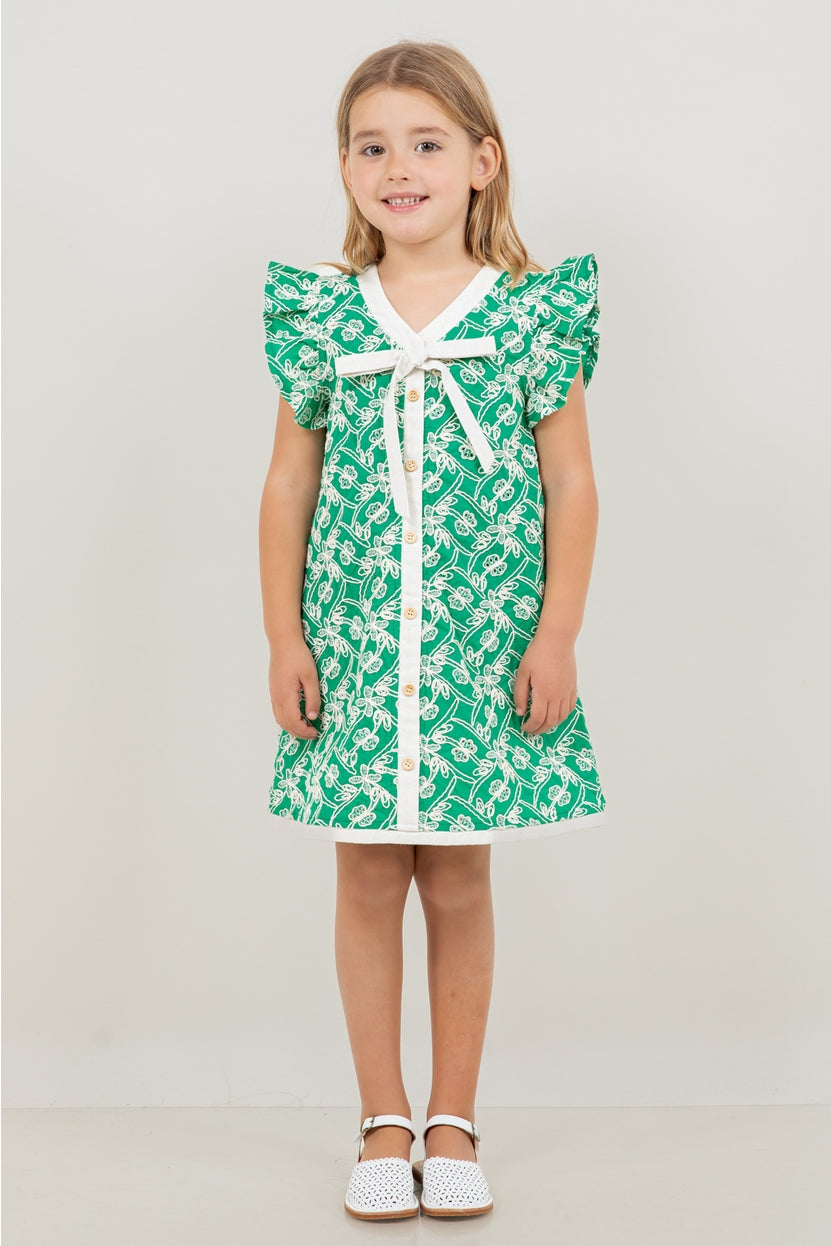 Kelly Green Embroidered Dress