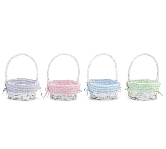 Willow Baskets W/ Gingham Liners