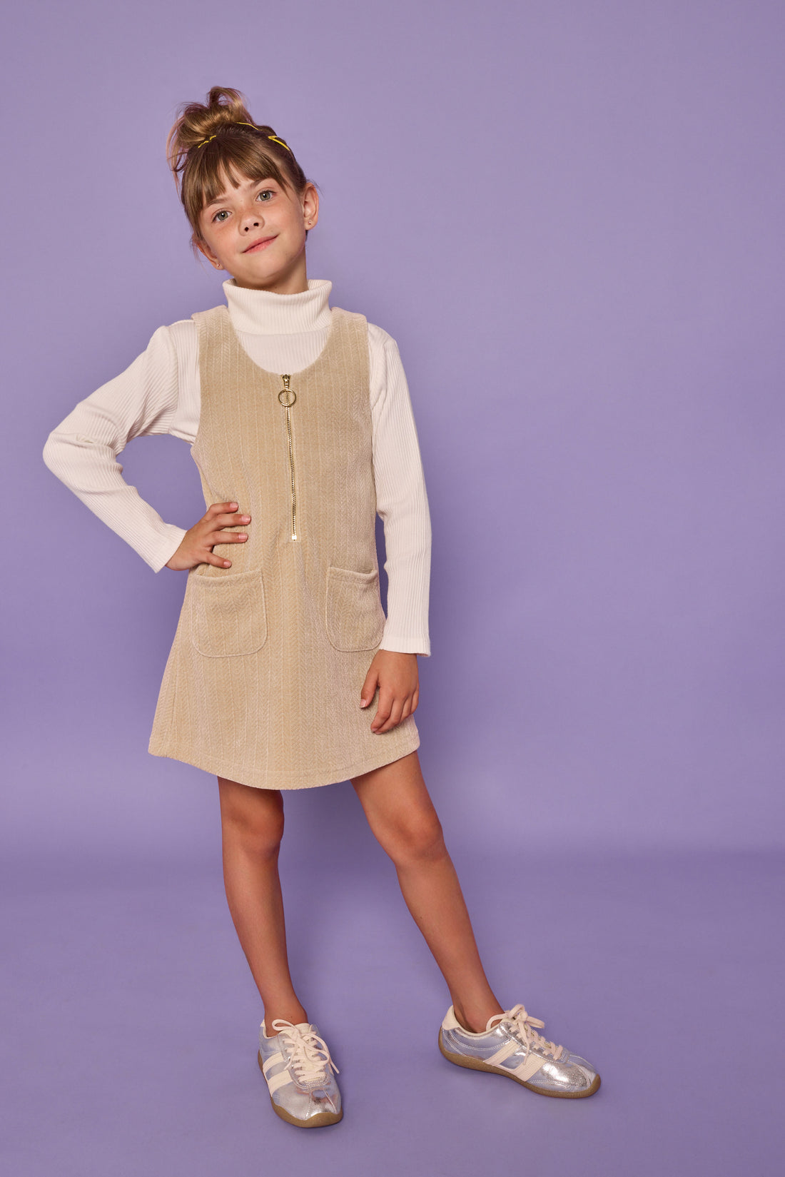 Stone Herringbone Corduroy Retro Jumper