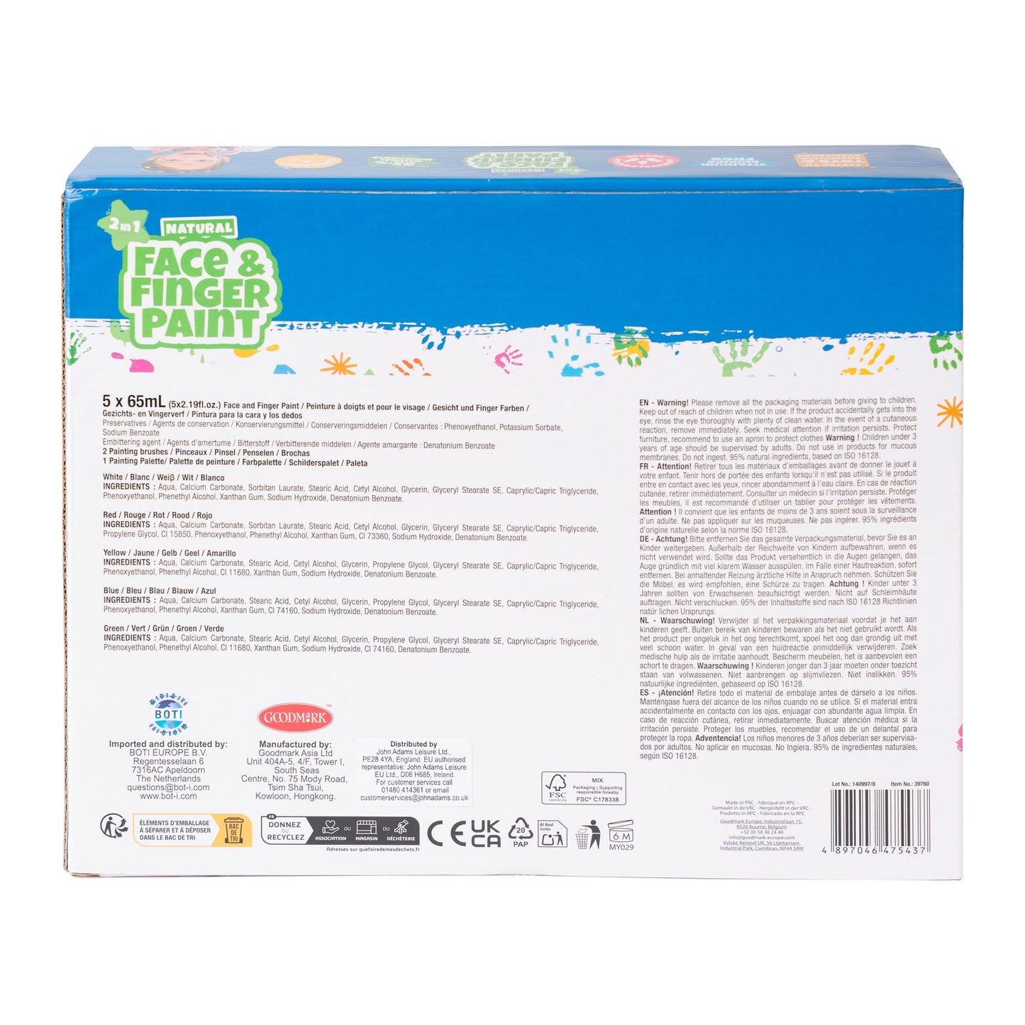 Natural Face & Finger Paint Set
