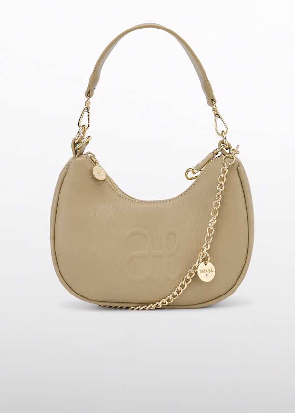 Camel Leather Logo Bag
