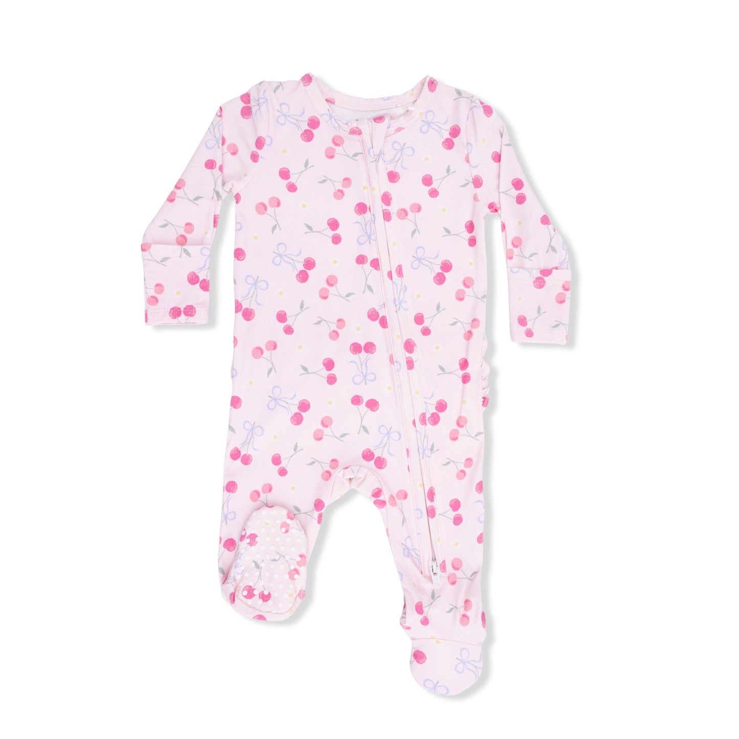 Sweet Bow Cherries Zip Footie