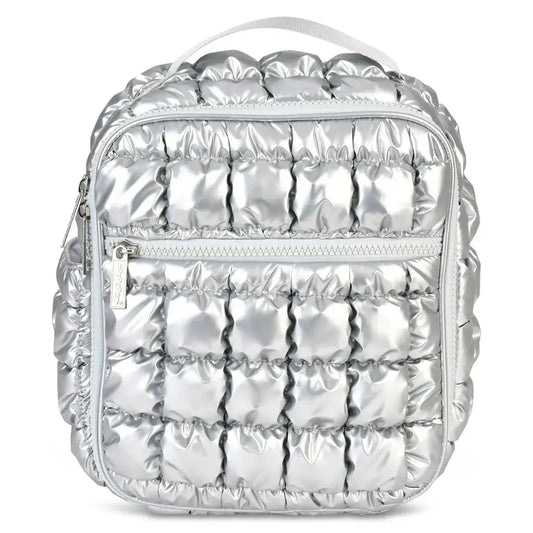 Icy Silver Puffer Lunch Tote