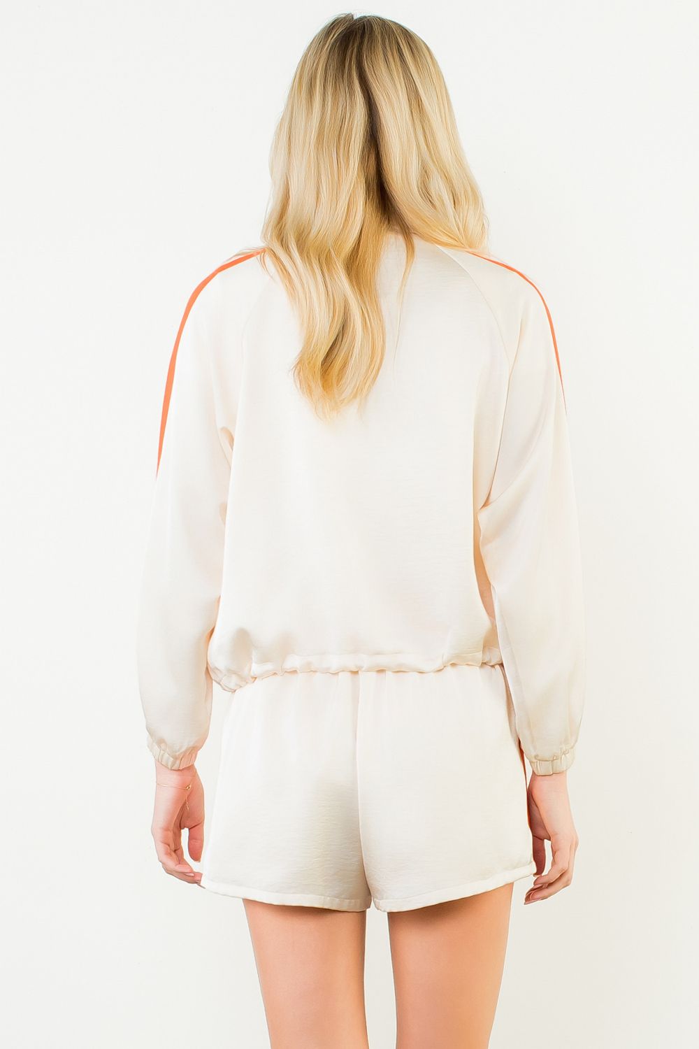 Track Suit Jacket And Short Set - Cream