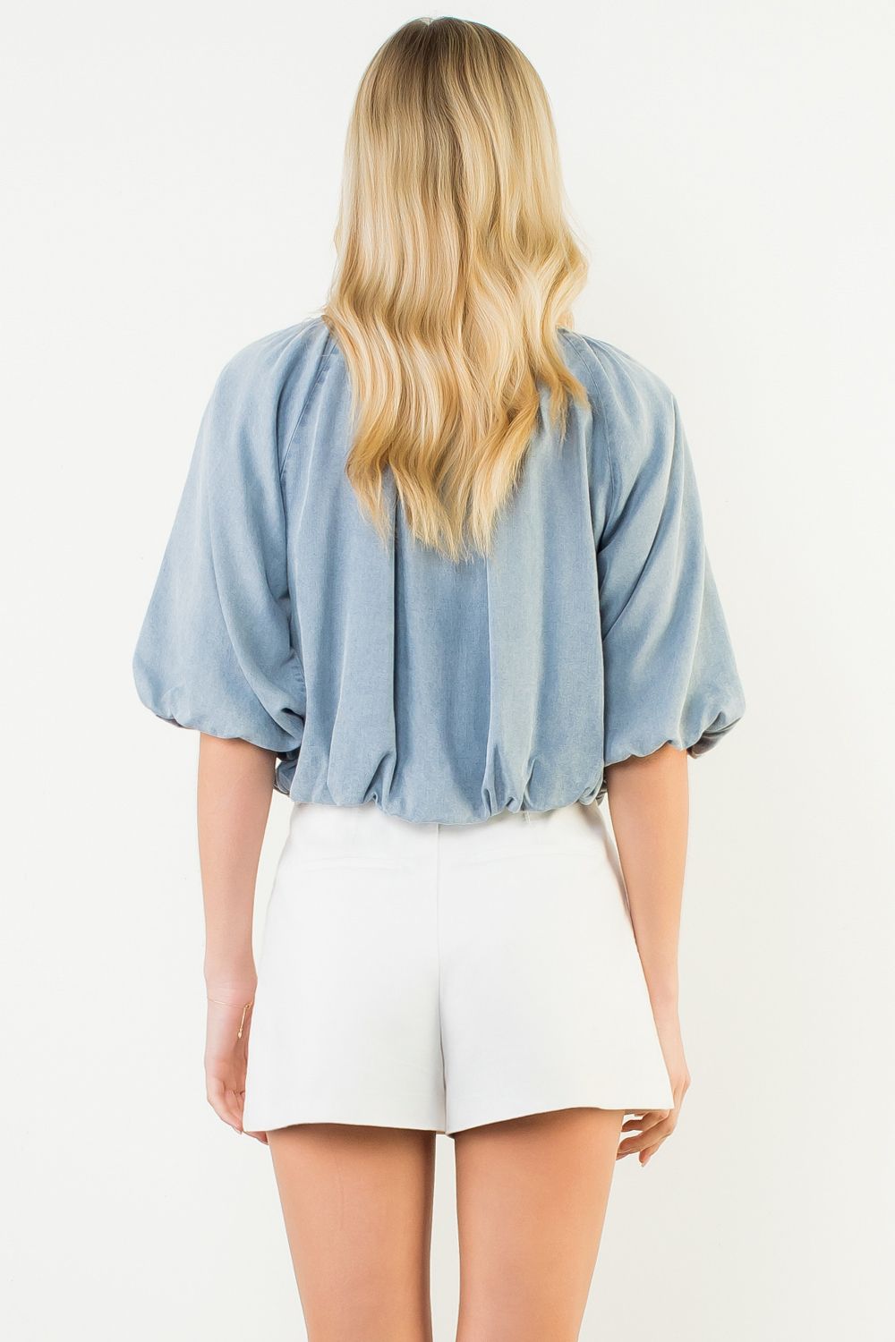 Denim Blue Flowy Top
