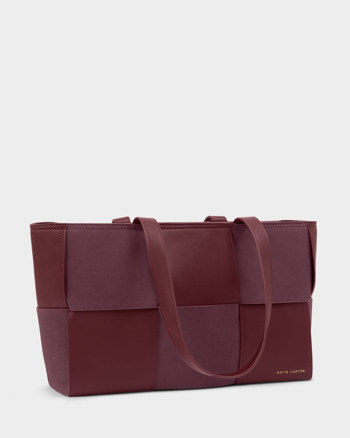 Taya Hand Woven Suedette Tote Bag - Cherry