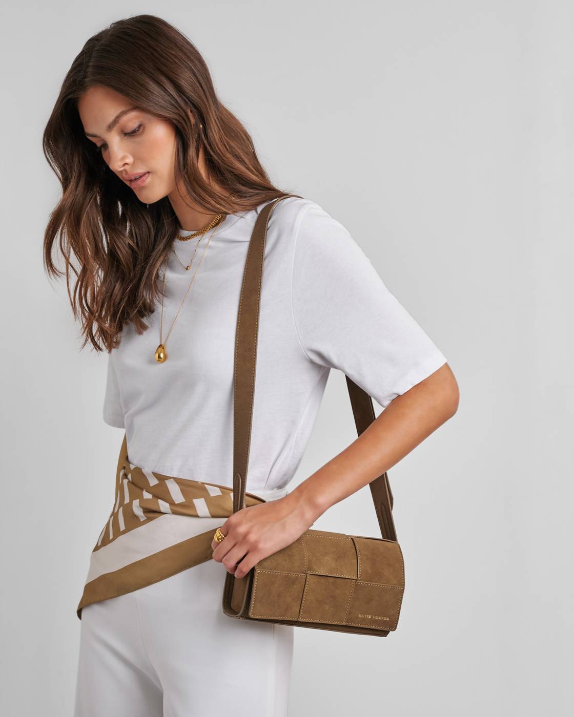 Taya Suedette Crossbody Bag - Caramel