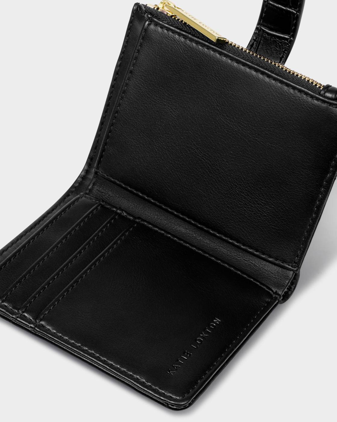 Orin Twist Lock Wallet - Black Croc