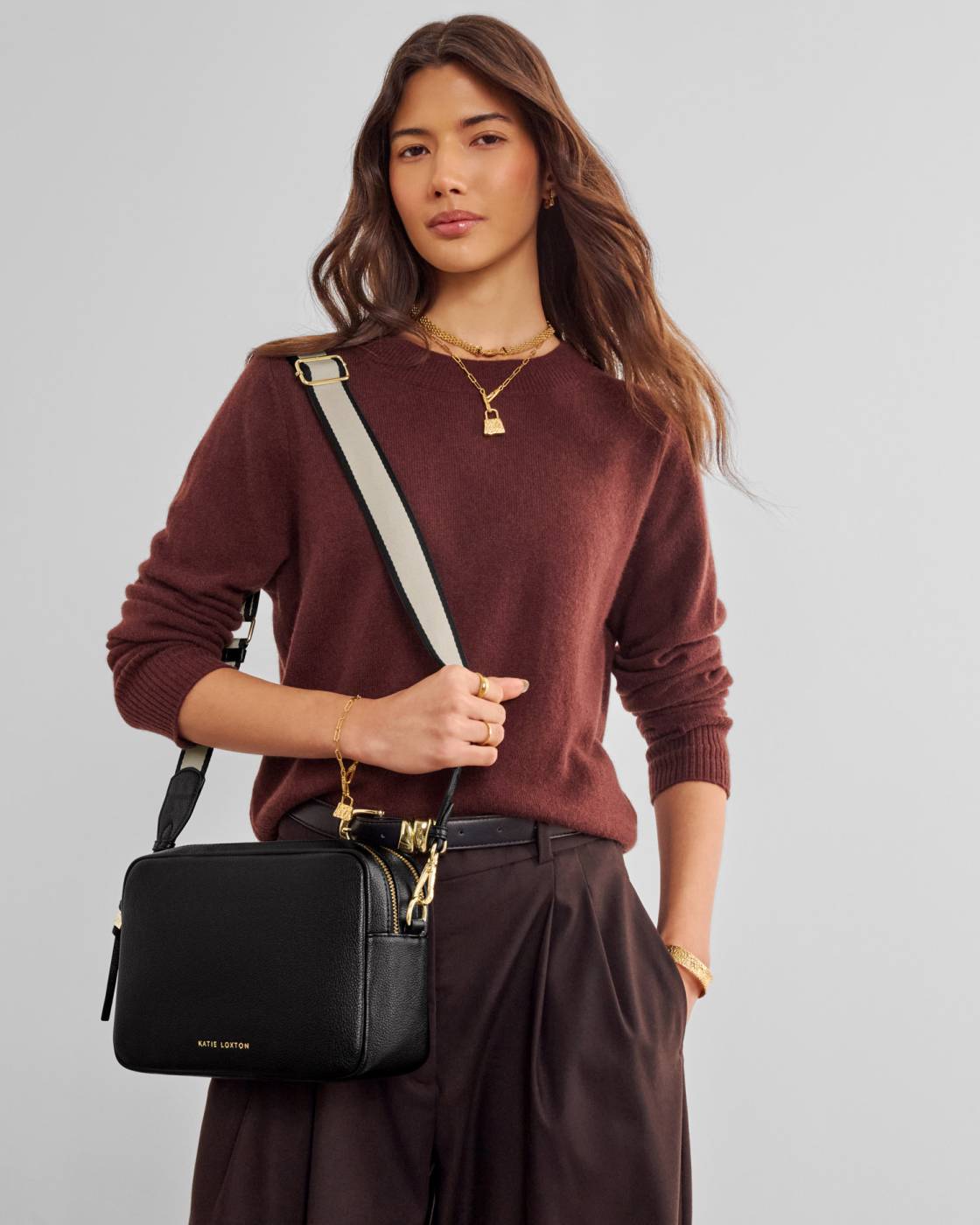 Lottie Large Crossbody Bag - Black