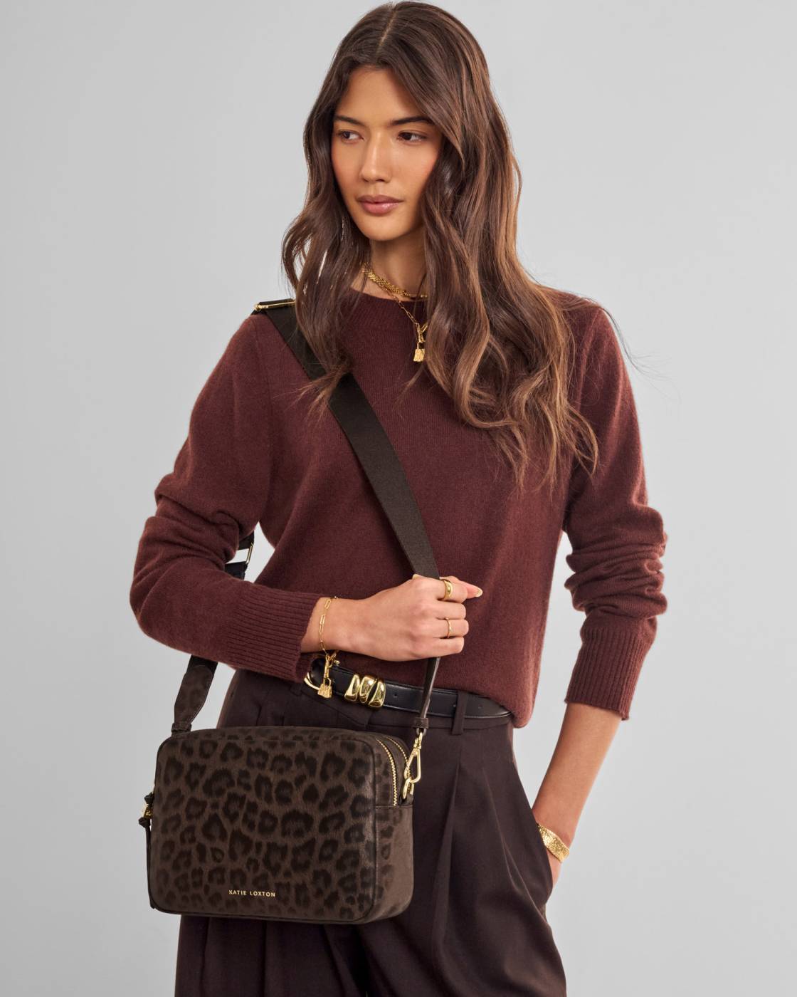 Lottie Large Crossbody Bag - Chocolate Leopard