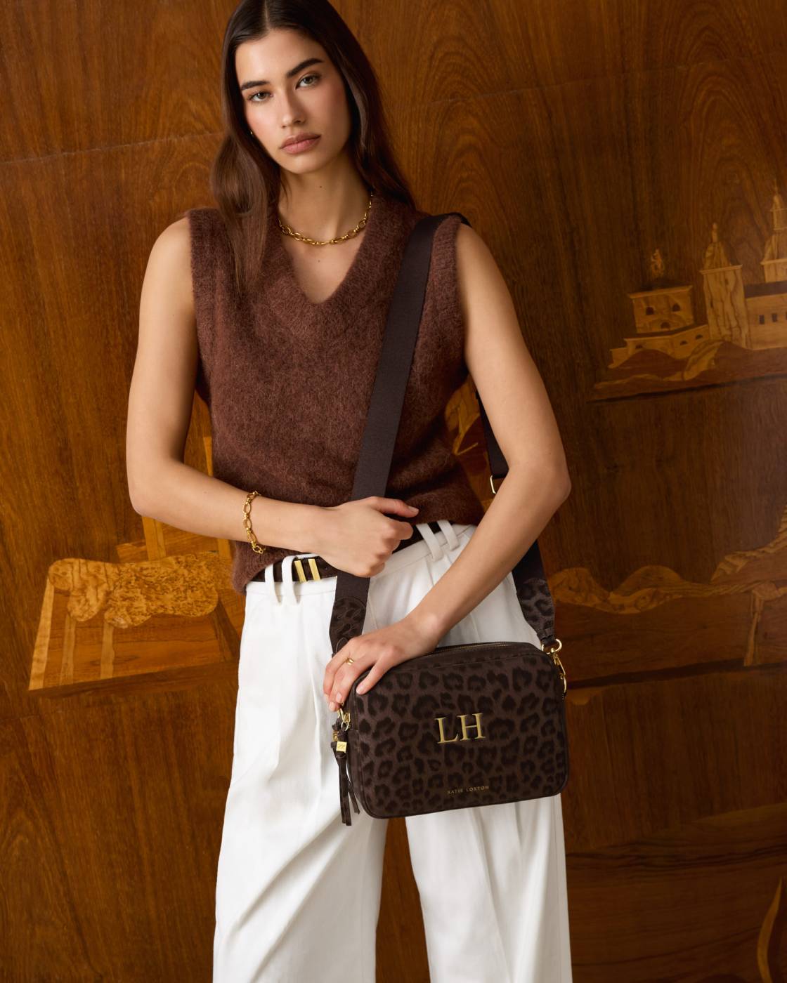 Lottie Large Crossbody Bag - Chocolate Leopard