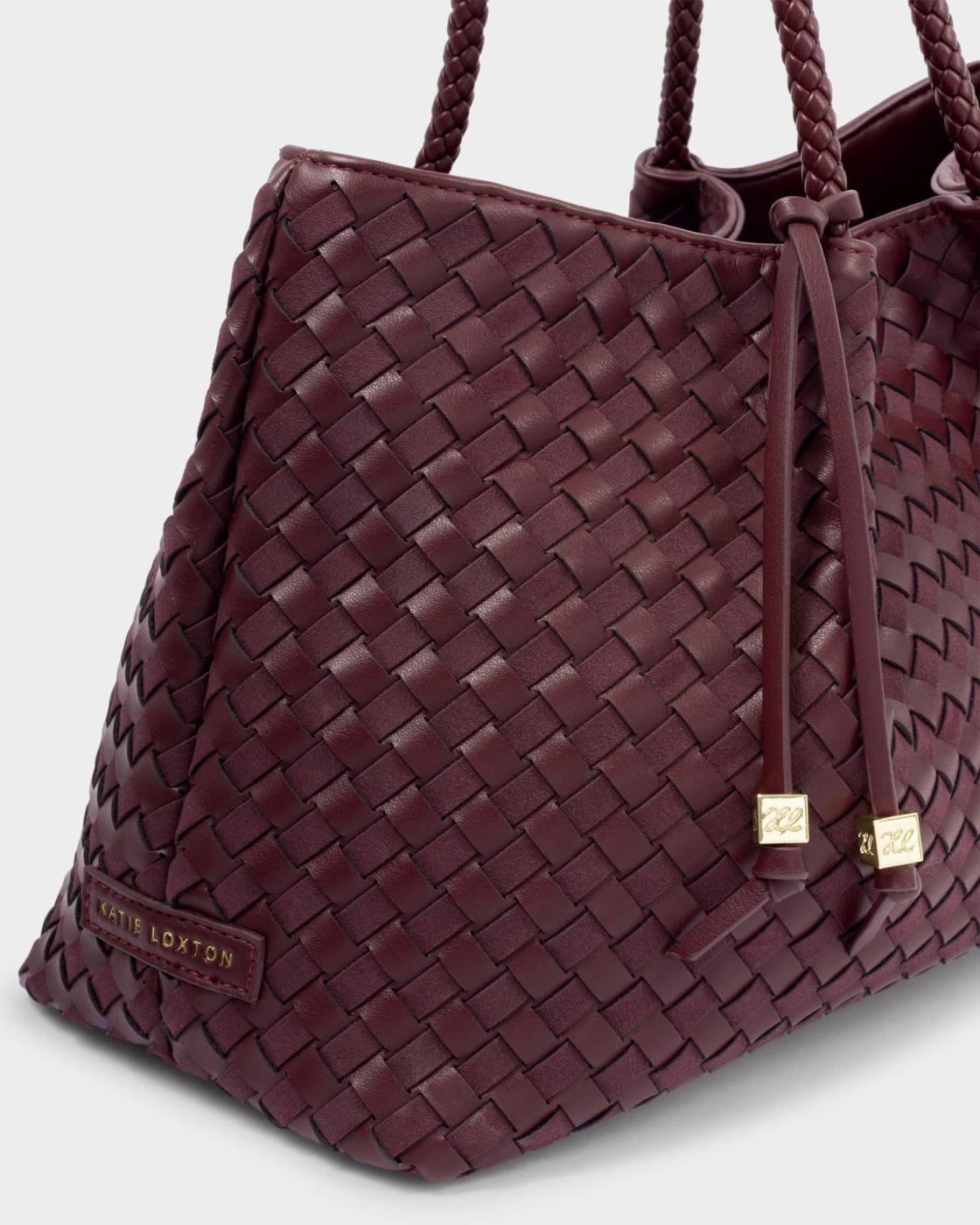 Nova Hand Woven Small Shoulder Tote - Cherry