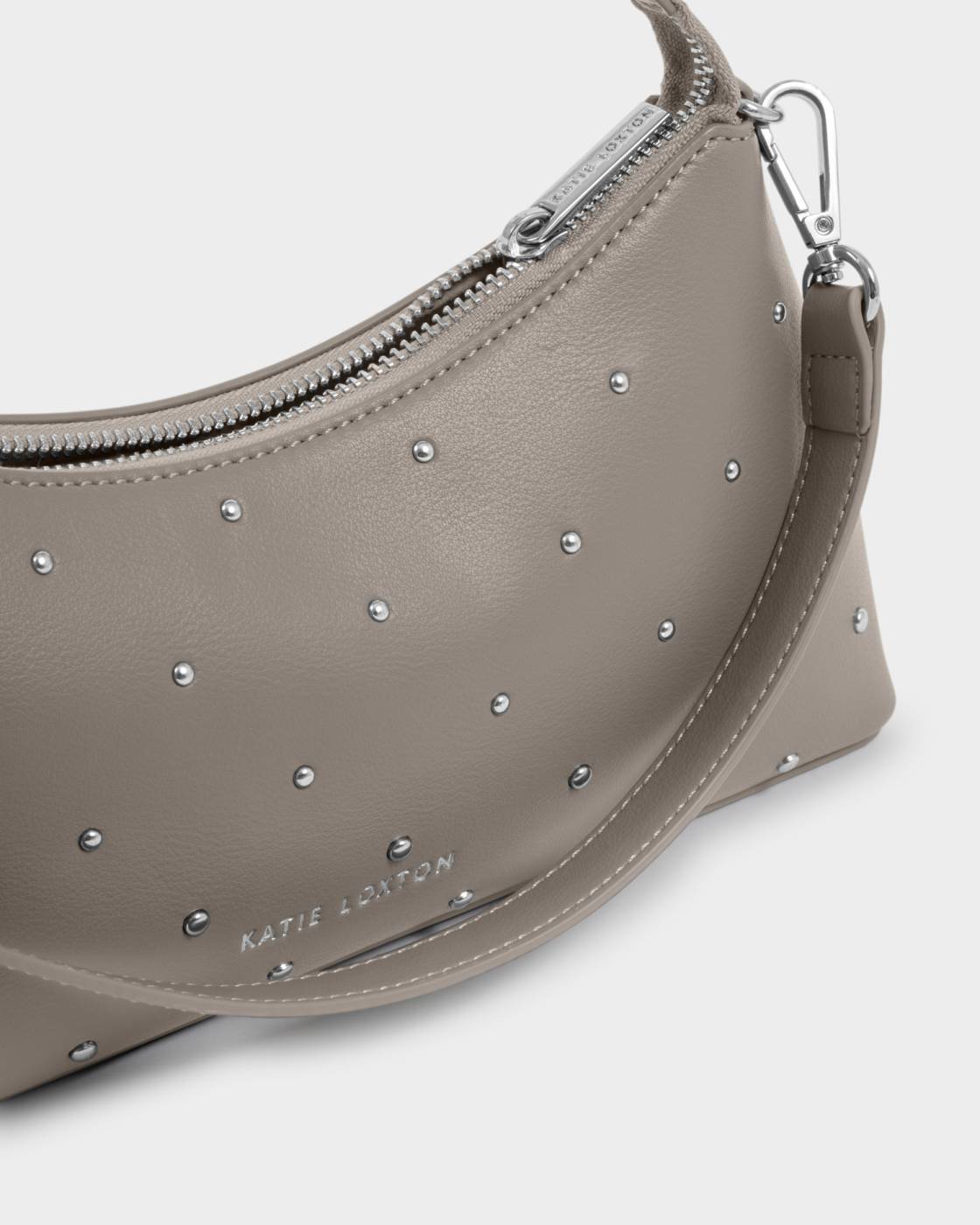 Miley Studded Small Shoulder Bag - Silver Mink Studded
