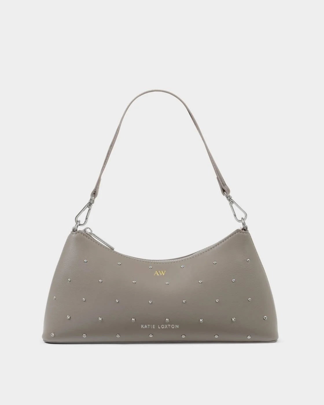 Miley Studded Small Shoulder Bag - Silver Mink Studded