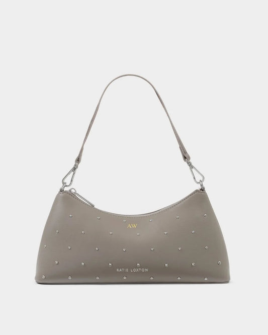 Miley Studded Shoulder Bag - Silver Mink