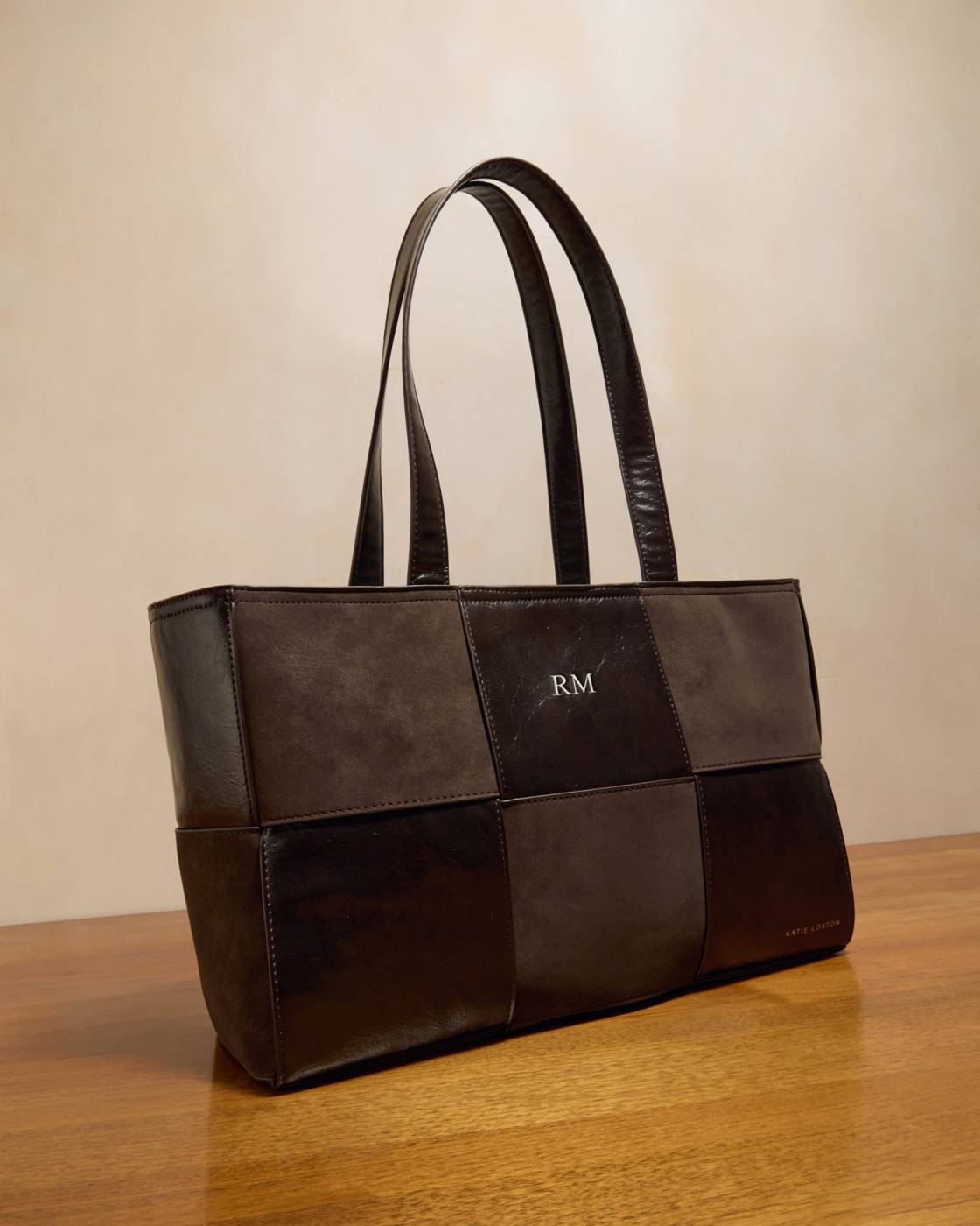 Taya Hand Woven Suedette Tote Bag - Bitter Chocolate
