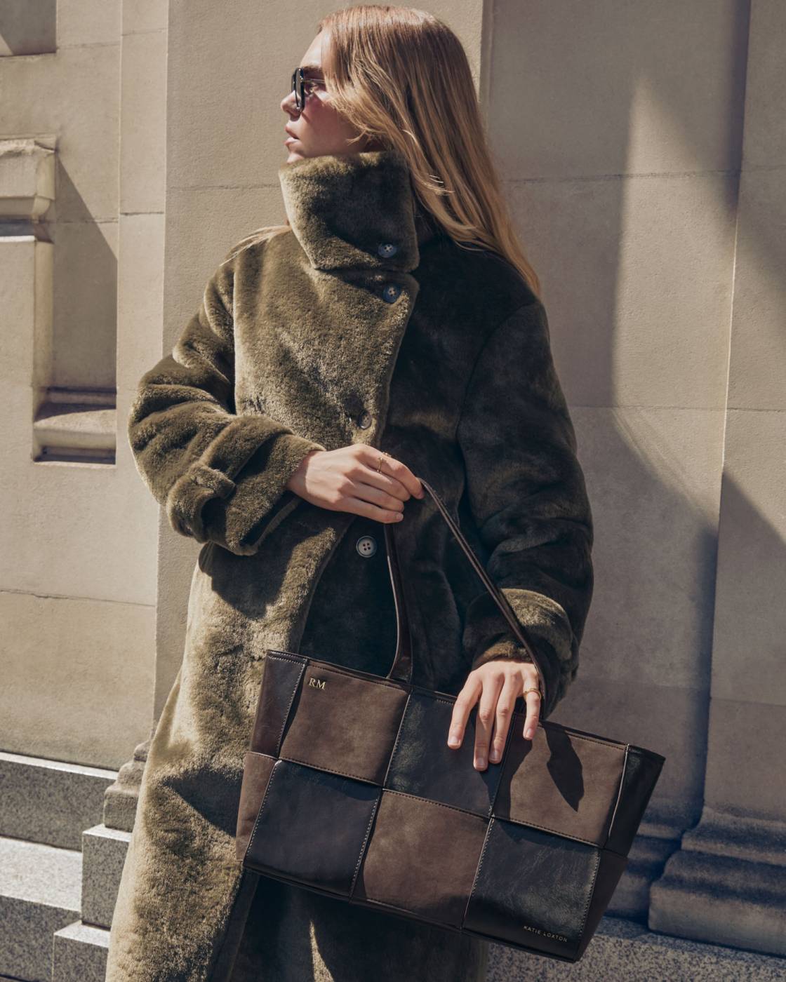 Taya Hand Woven Suedette Tote Bag - Bitter Chocolate