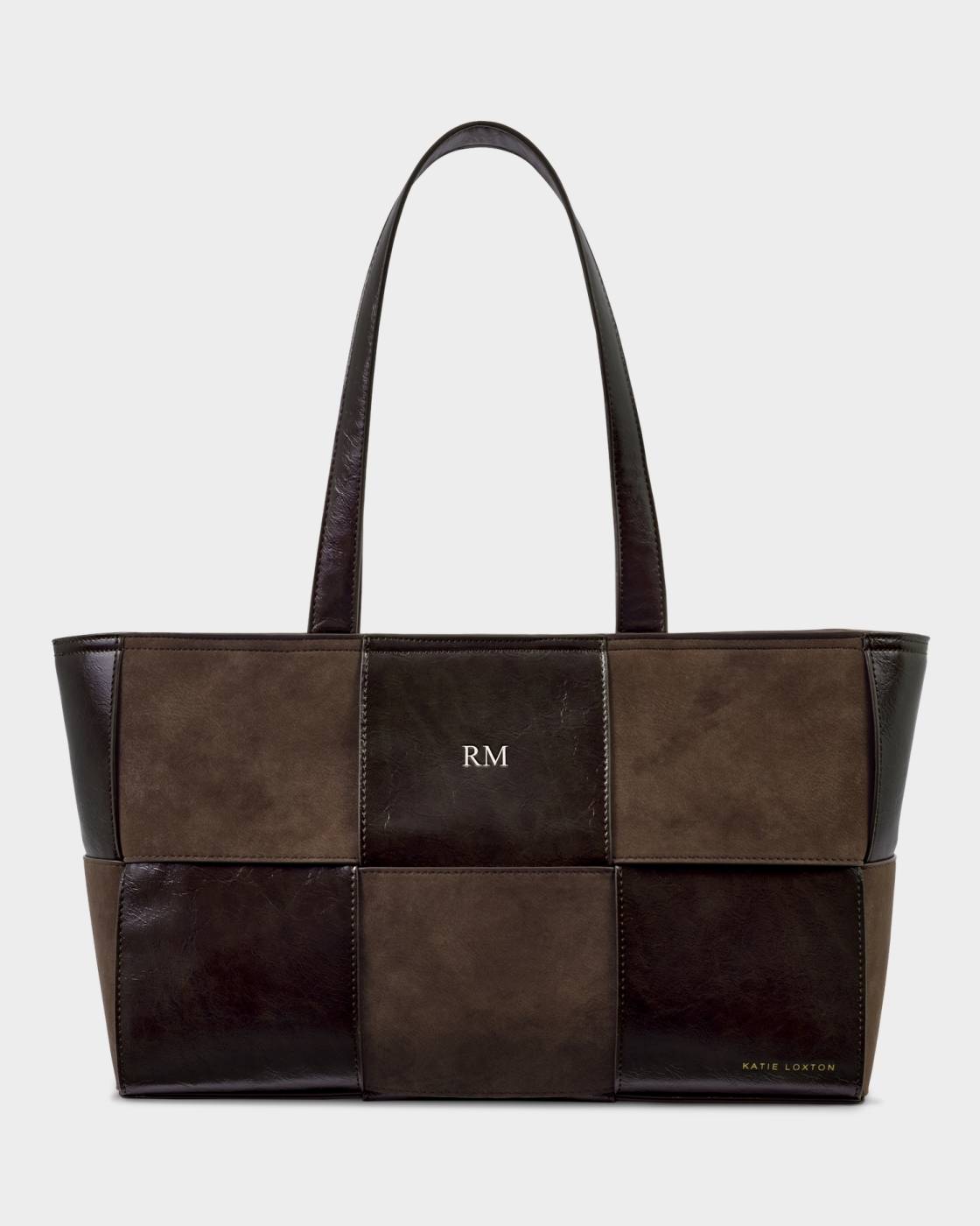 Taya Hand Woven Suedette Tote Bag - Bitter Chocolate