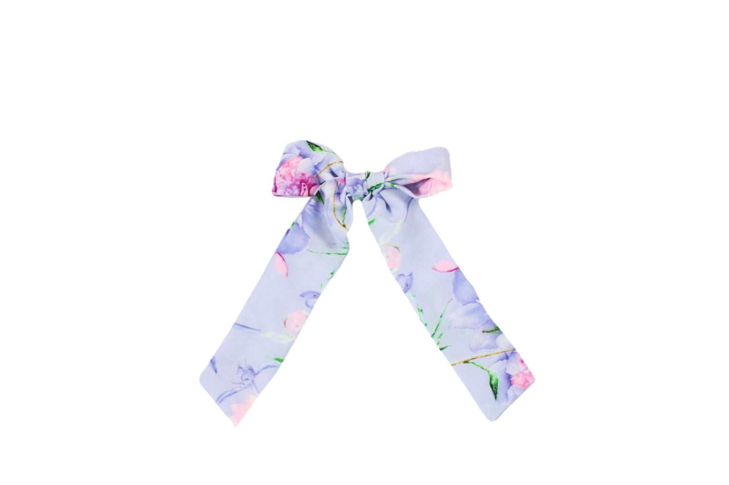 Lilac Floral Long Tail Bow