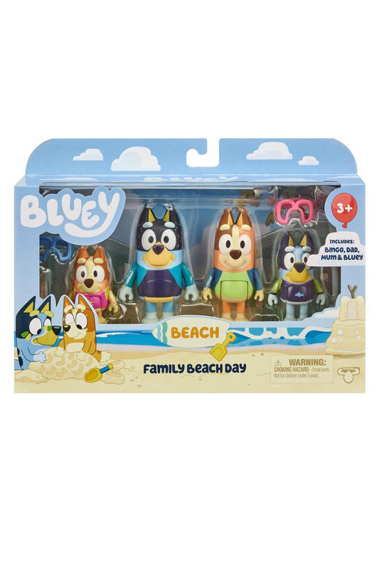 Bluey 4pk Figures - Family Beach Day