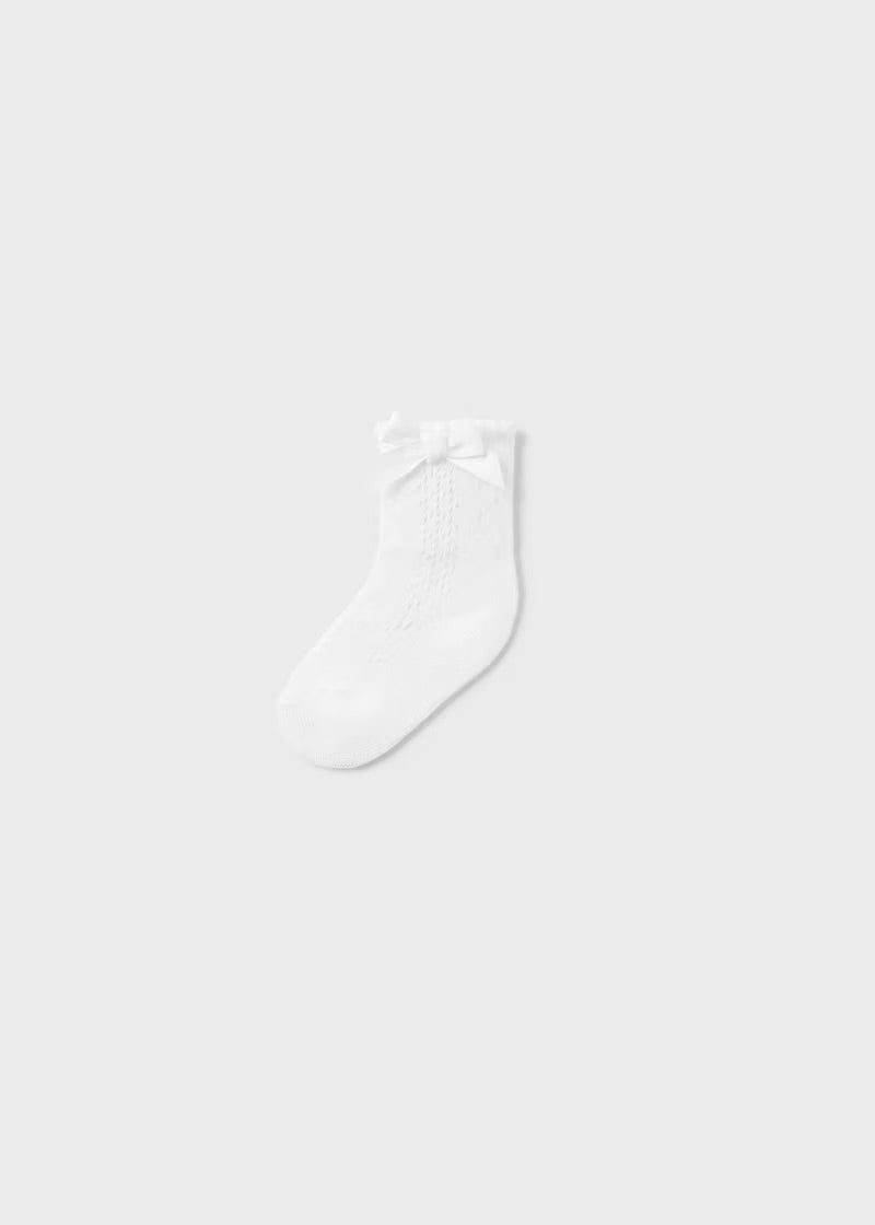 White Openworks Socks