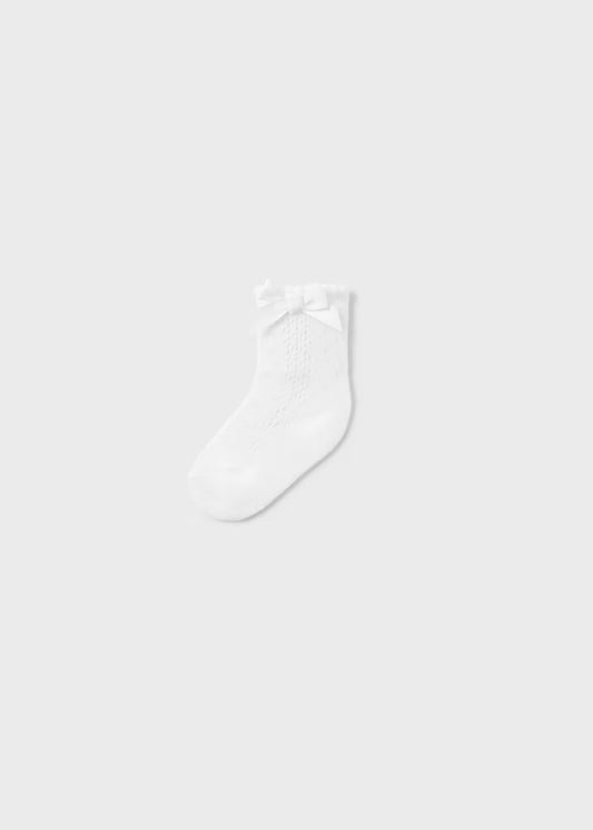 White Openworks Socks