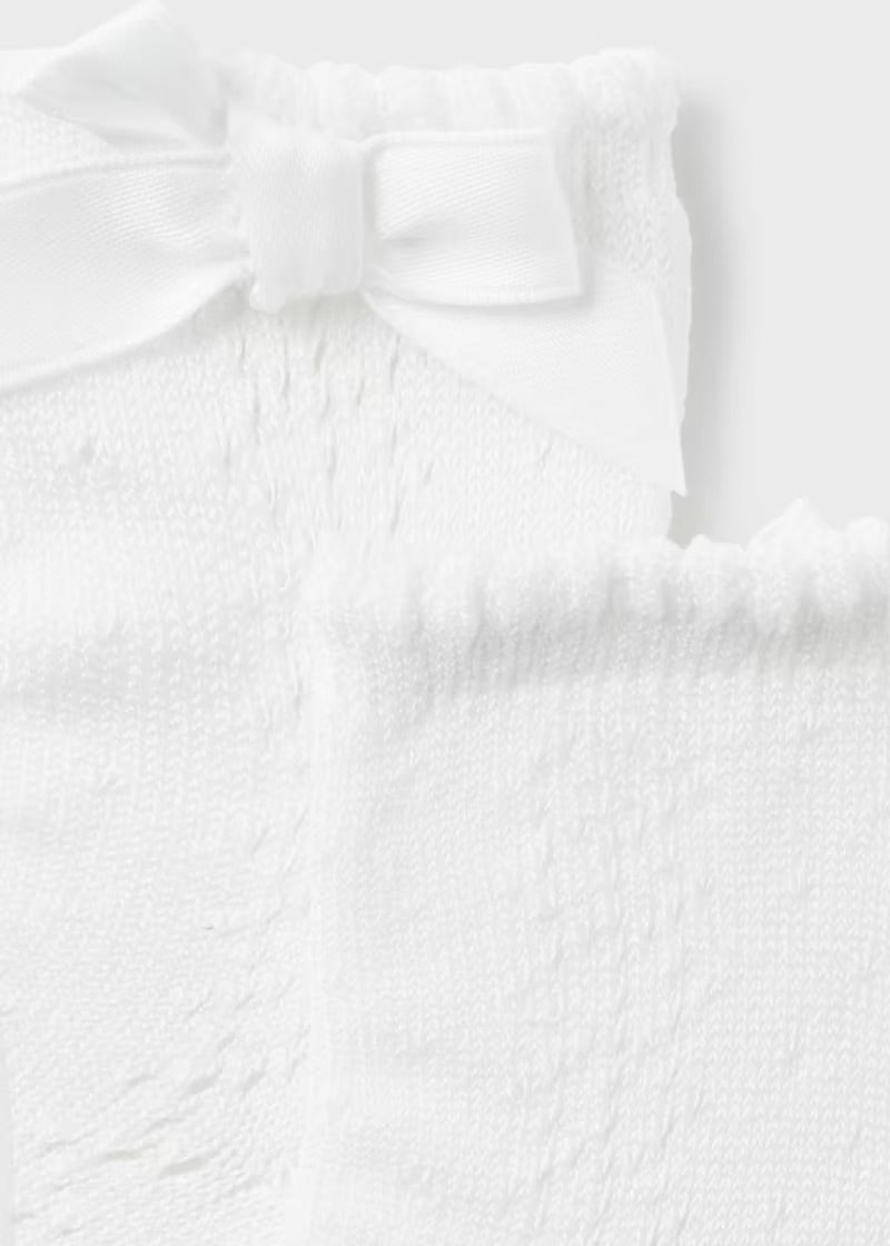 White Openworks Socks