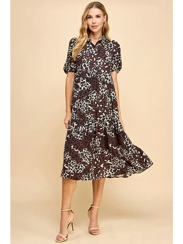 Olive Leopard Dress