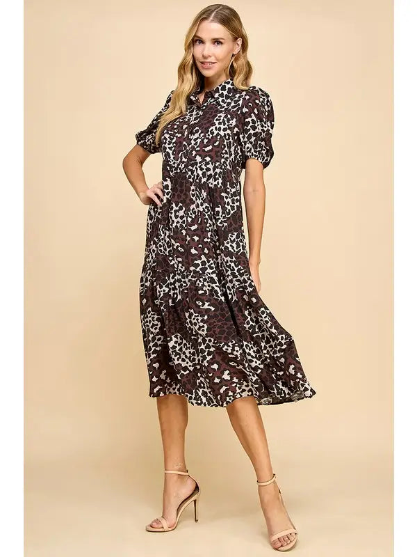 Olive Leopard Dress