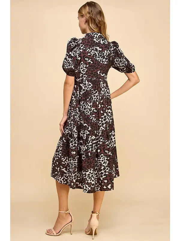 Olive Leopard Dress