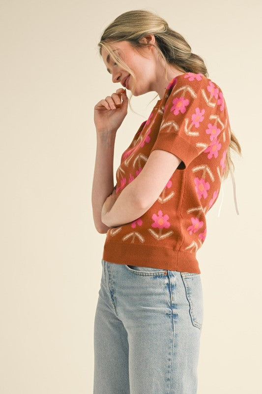 Emily Sweater Top In Rust