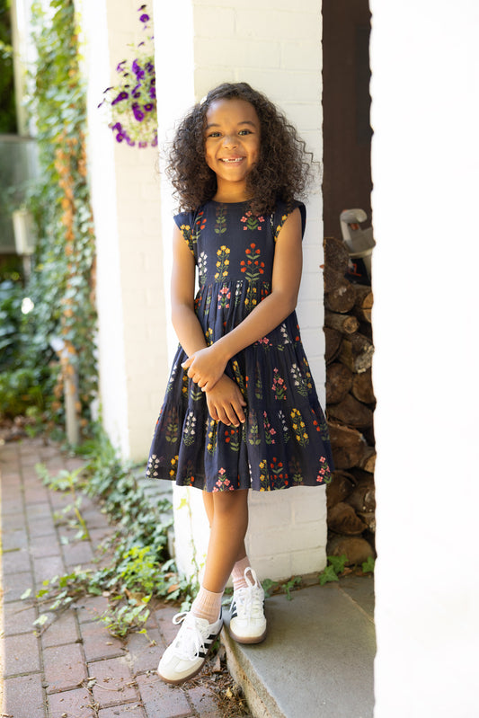 Navy Floral Field Dress