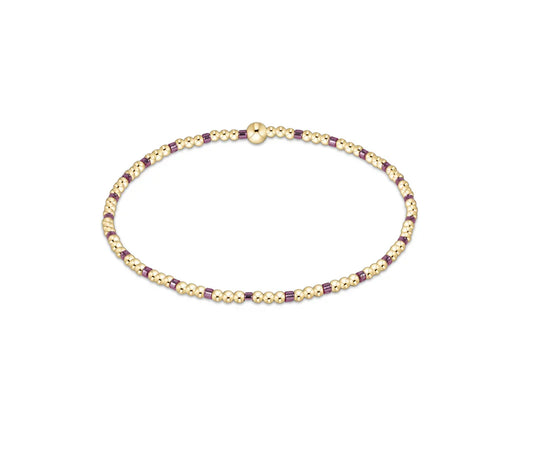 egirl Hope Sincerity Pattern 2mm Bead Bracelet - Pink Metallic