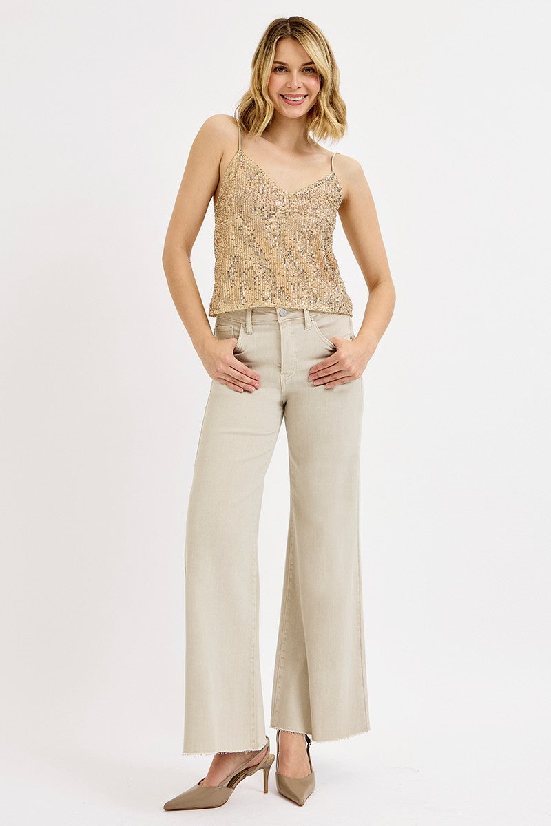 Tummy Control High Rise-Wide Leg-Palazzo Jeans
