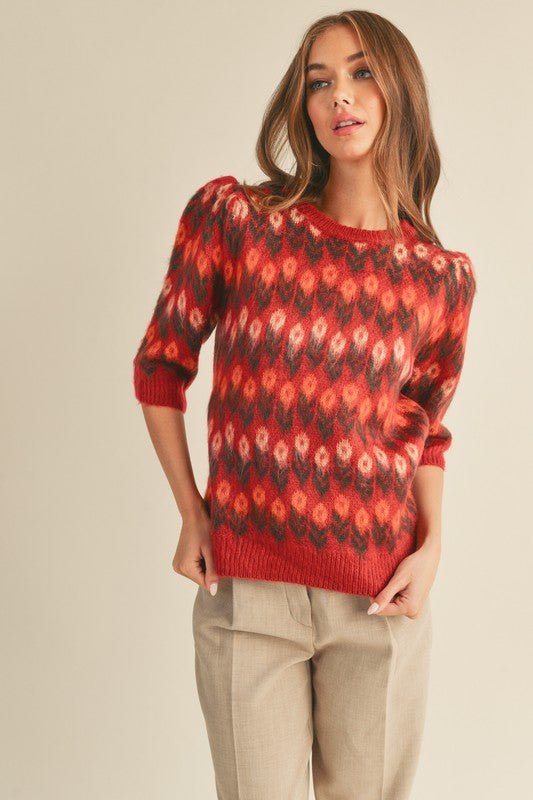 Fall Floral Sweater Top