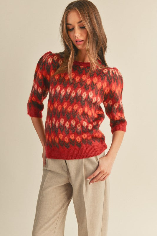 Fall Floral Sweater Top