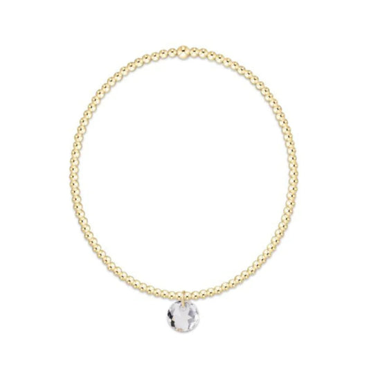 Classic Gold 2mm Bracelet - Reflection Small Charm April