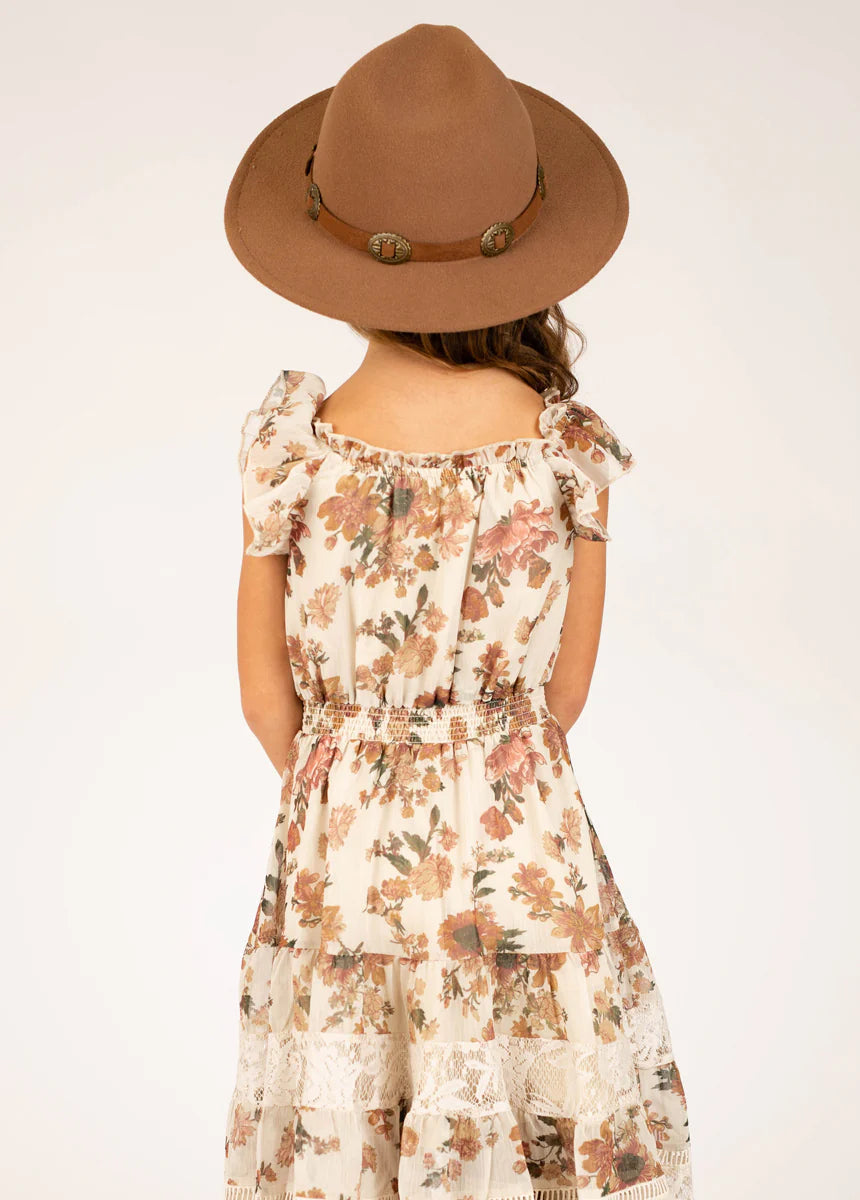 Sand Floral Shira Dress