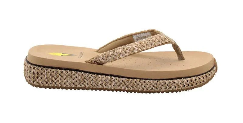 Paula Raffia Low Thong Sandal - Natural