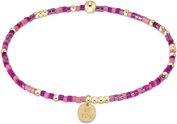 egirl Hope Unwritten Bracelet - Back To The Fuchsia - be you. Small Gold Disc