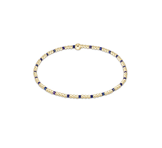 Hope Sincerity 2mm Bead Bracelet - Blue Metallic