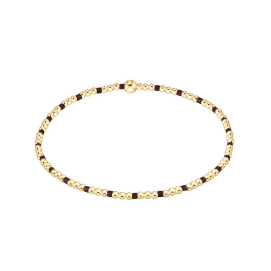 Hope Sincerity Pattern 2mm Bead Bracelet - Chocolate