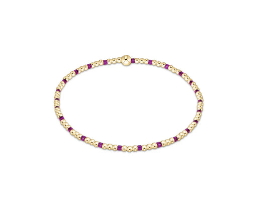 Hope Sincerity Pattern 2mm Bead Bracelet - Fuchsia