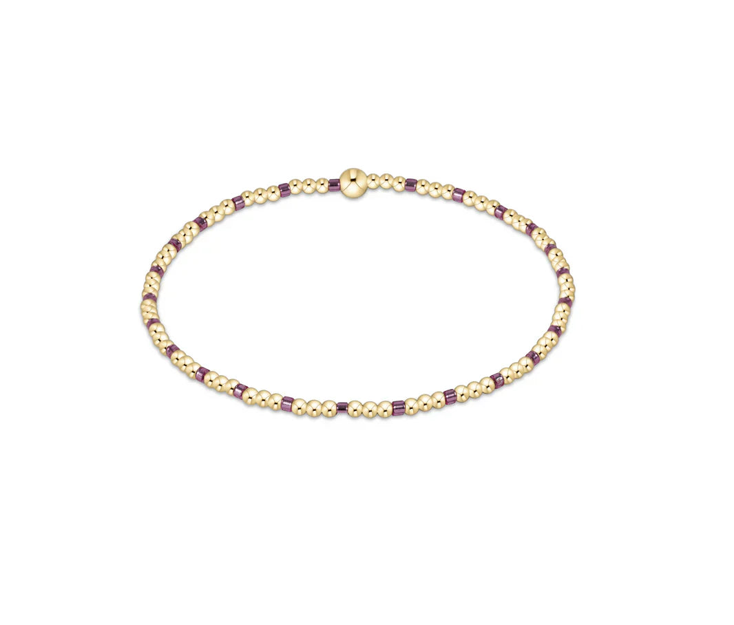 Hope Sincerity Pattern 2mm Bead Bracelet - Pink Metallic
