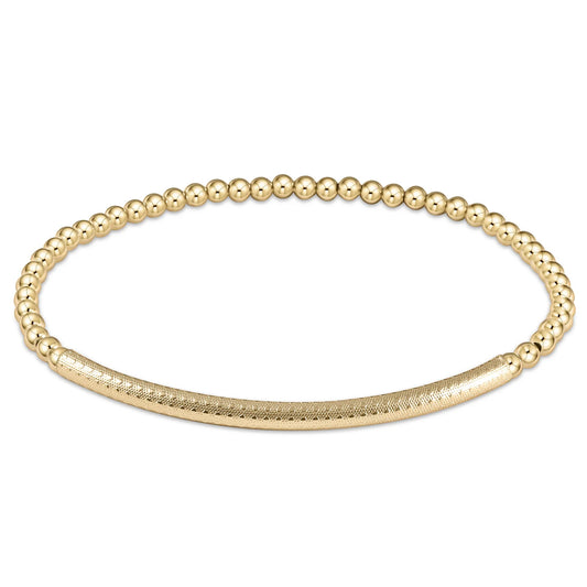 Classic Gold 3mm Bead Bracelet - Bliss Bar textured