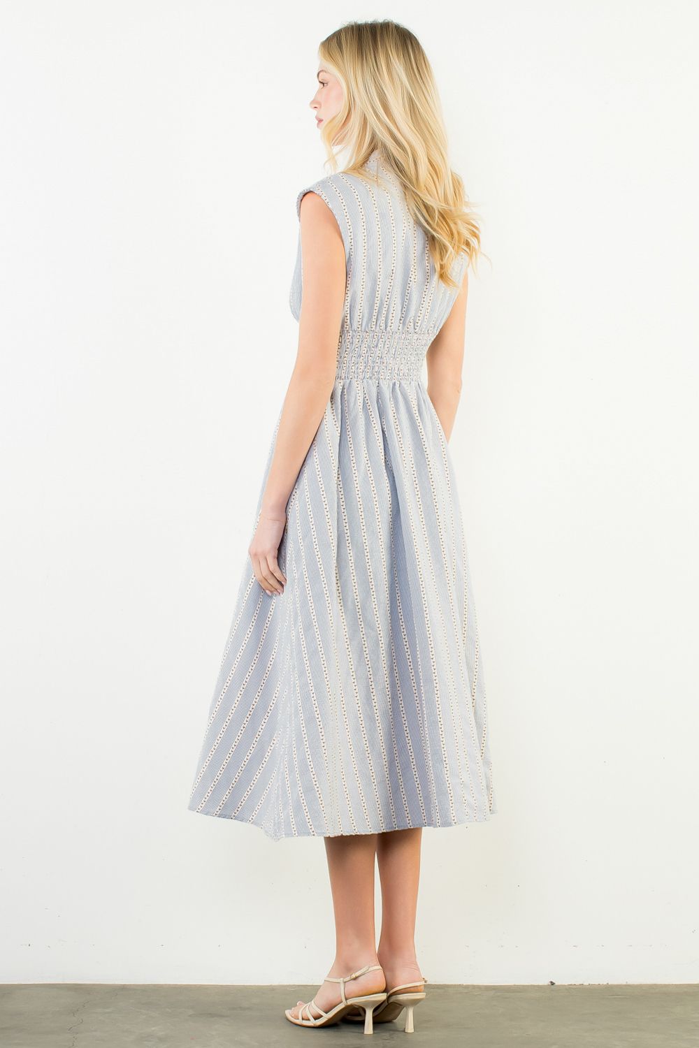 All The Blue V Neck Dress