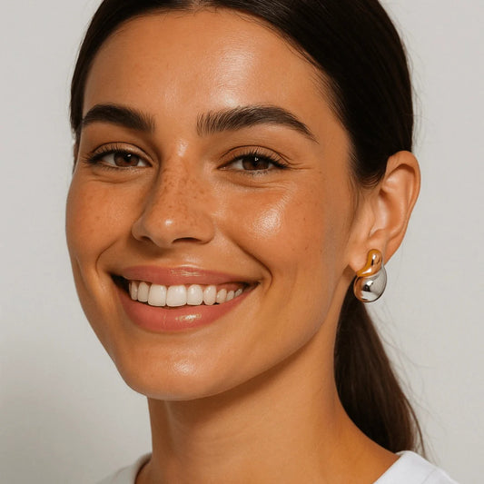 Drop Two Tone Earrings