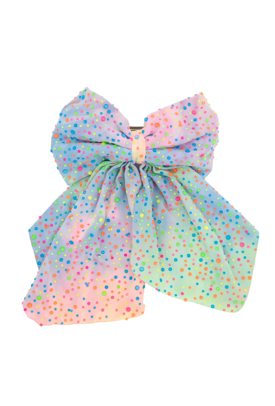 Jeweled Tulle Bow Tail Clip