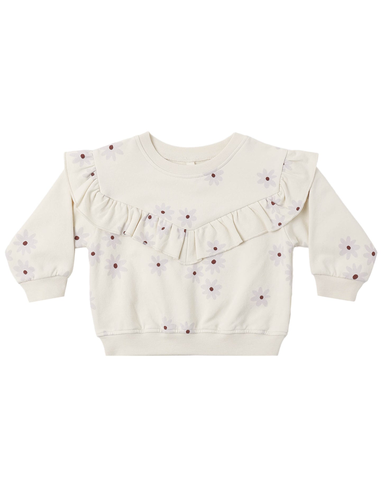 Blue Daisy Ruffle Sweatshirt Set